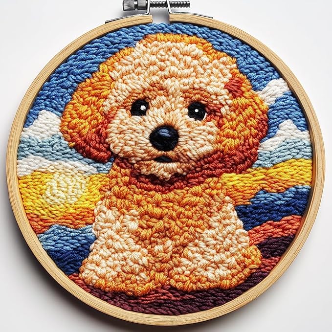 DIY Punch Needle Kits Cute Poodle Dog by Unknown