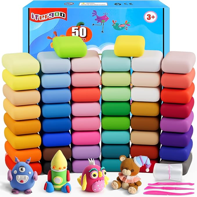 Modeling Clay - 50 Colors Air Dry Clay, DIY Molding Magic Clay by iFergoo