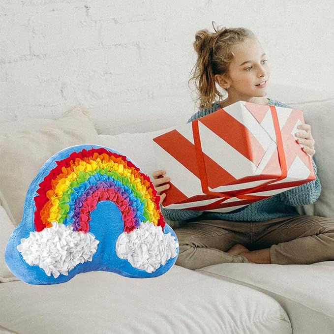 DBlosp Plush Craft Rainbow Pillow, Fabric by Number Art & Crafts, No Sewing - Image 3
