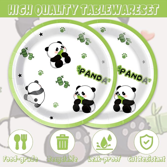 40Pcs Panda Birthday Decorations Cute Cartoon Animal Panda Themed Baby Shower - Image 4