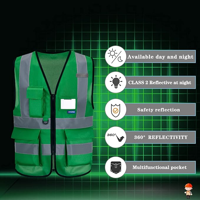 A-SAFETY big and tall green construction vest 4XL 5xl