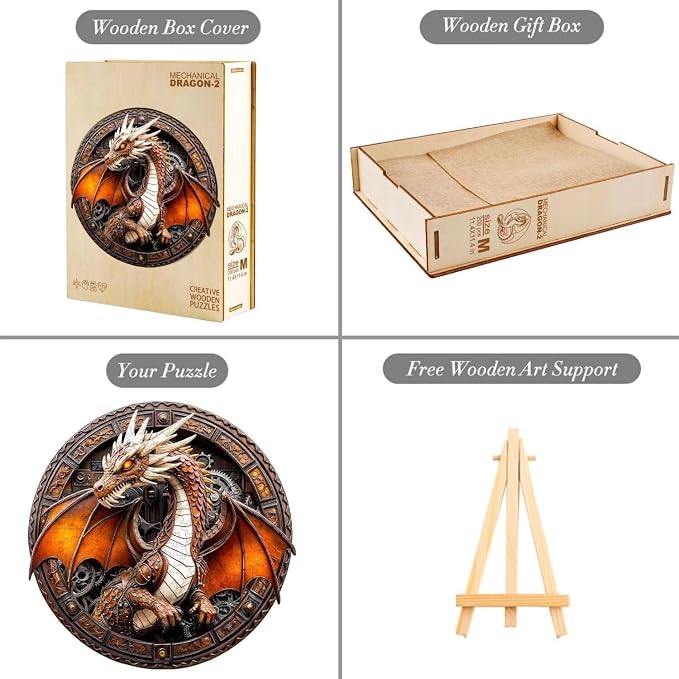 Mechanical Dragon Puzzles Fantasy Vintage Cool Steampunk Puzzle Adults Gifts - Image 3