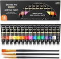 Shuttle Art Acrylic Paint Set, 15 x 12ml Tubes Artist Quality Non Toxic Rich by ShuttleArt