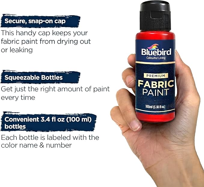 BLUEBIRD Fabric Paint, Vandyke Brown, 3.4 Fl Oz, Permanent Fabric Paints - Image 5
