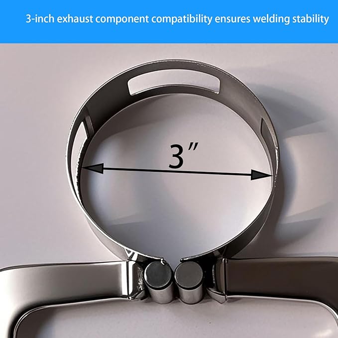 3 inches Stainless Steel Exhaust Tack Welding Clamp-On Kit | Heavy-Duty Corrosion-Resistant Tool for Automotive Exhaust Fabrication & Professional Welding Projects (3 inches 1PCS)