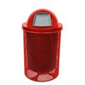 RDT-P-RED Heavy Duty Round Trash Receptacle with Dome Top, Liner Included, 32 Gallon, Red, Made in America