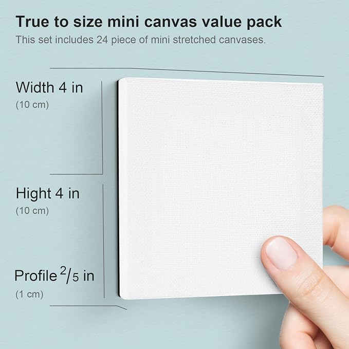 AUREUO Mini Magnetic Stretched Canvas 4x4 Inch / 24 Pack - Image 2