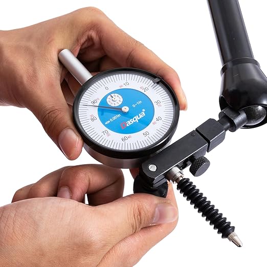 Dasqua Industrial Dial Indicator, Precision Dial Gaug, IP54 Shockproof Premium Dial Indicator 0-1",0.001 Graduation