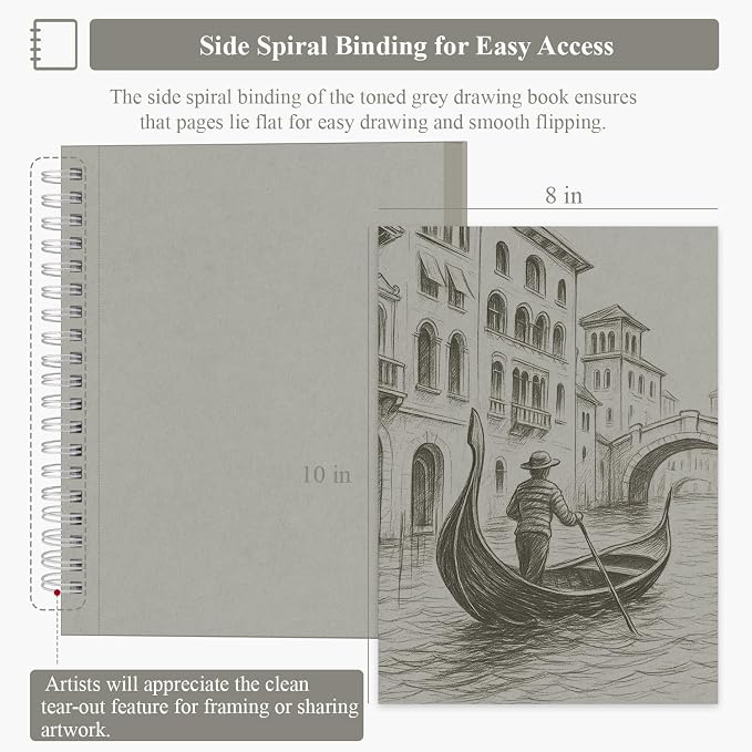 SuFly Toned Gray Sketch Book 8"x10" - Image 2