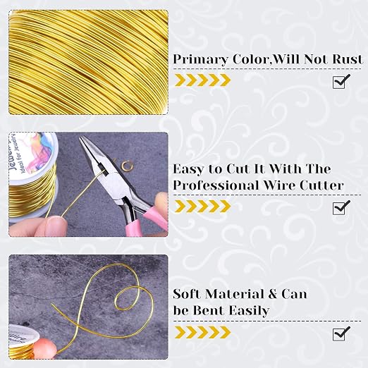 Jewelry Wire for Jewelry Making, Anezus Craft Wire Tarnish Resistant Copper - Image 3