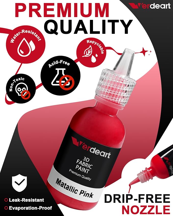 60 Color Fabric Paint Set – 3D Puffy Permanent Textile Paint - Image 4