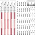 55 PCS Exacto Knife Set, 5 Piece Craft Knife and 50 Additional SK5 Blades by TIFICAL