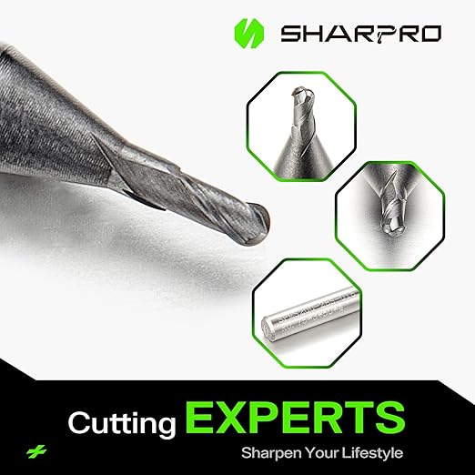 Carbide Ball Nose End Mills Set 2 Flute 4mm SHK. 1.5mm Cutting Dia. 3D Carving, High-Speed and Deep Cutting, AlCrN Coated, Apply for Alloy Steel, Stainless Steel and Various Cast Iron. (5PCS)