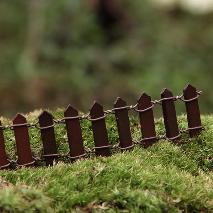 35 Inches Mini Fairy Garden Fence DIY Small Wood Decorative Picket Fence Micro - Image 8