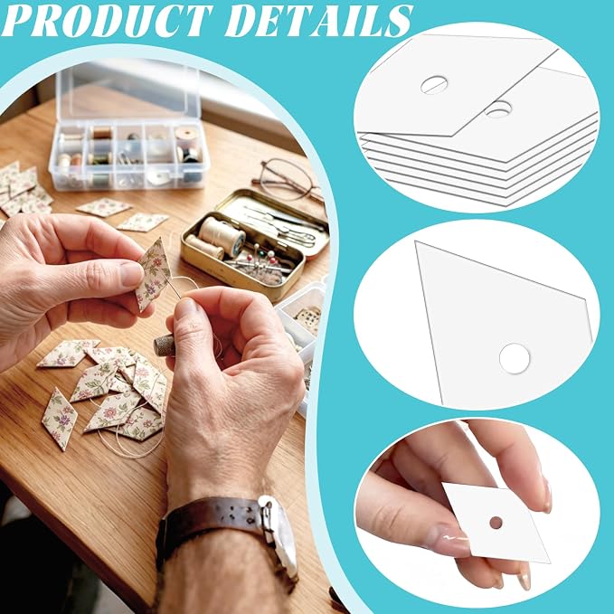 600 PCS 1" Diamond 60 Degrees Piecing Paper Templates, Quilting Templates - Image 3