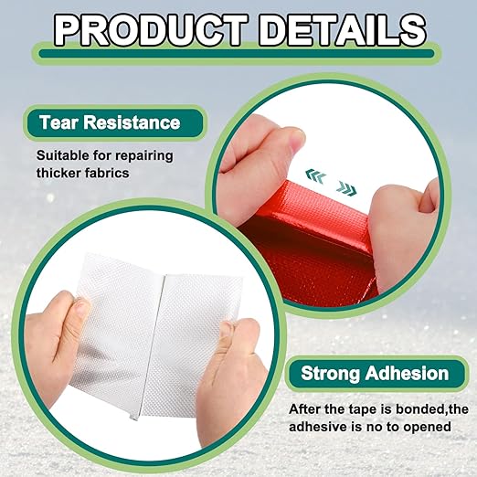 PATIKIL Awning Repair Tape 8m x 10cm Waterproof Canvas Tape High Adhesive Tear Repair Patch Kit for PVC Tarpaulin Tent Awning Fabric RV Sail Boat Cover, Red (4" x26.24ft)