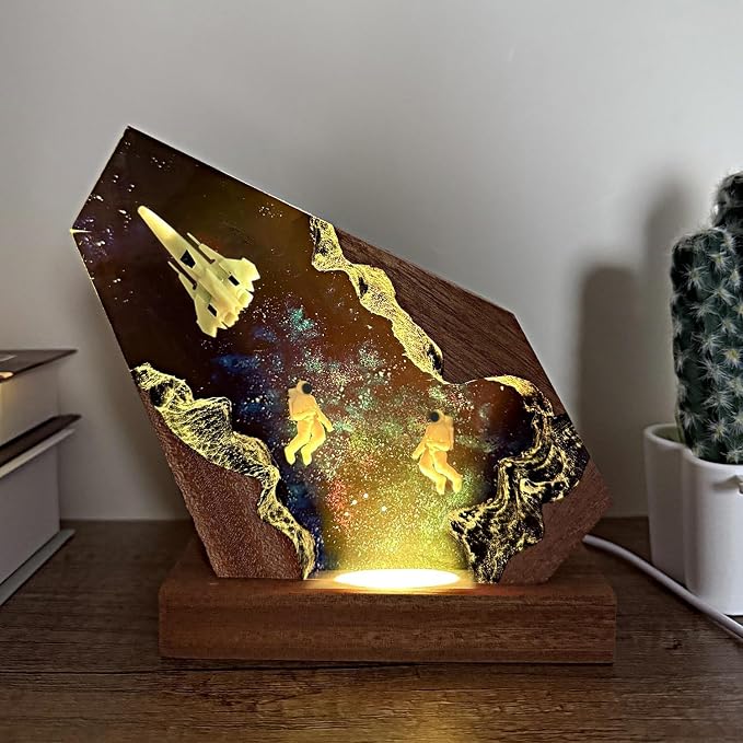 Space Resin Lamp, Handmade Galaxy Resin Night Light by NICEHERA