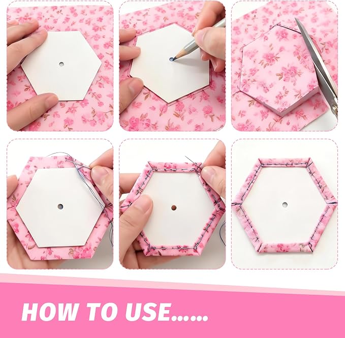1000 PCS 1.5" White Hexagon Piecing Paper Templates, Quilting Templates - Image 4