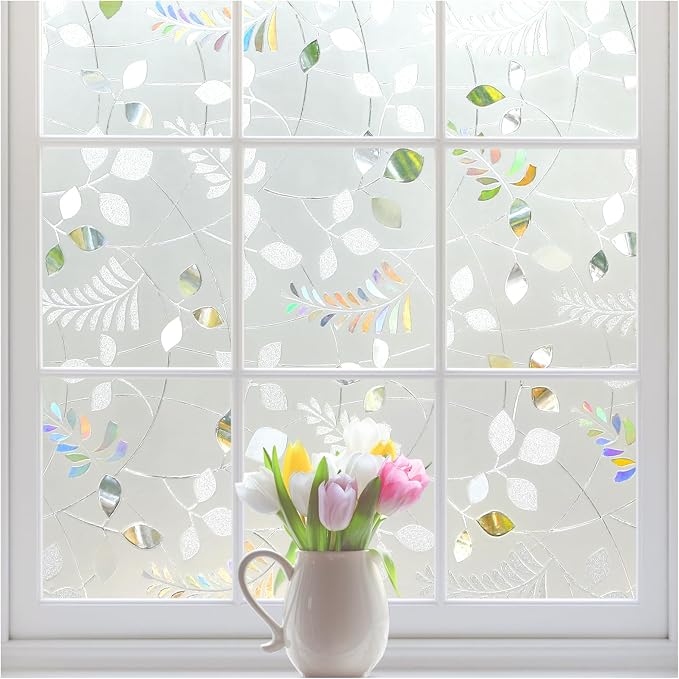 rabbitgoo Window Privacy Film, Frosted Glass Window Film, 35.4" x 78.5" | 3D by rabbitgoo