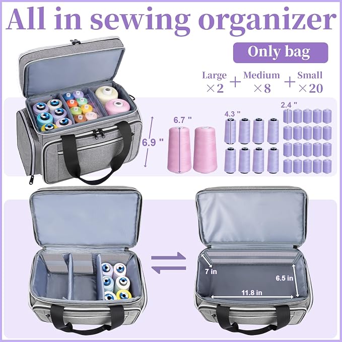 Anitor Large Sewing Supplies Organizer, Double Layer Sewing Storage Organizer - Image 2