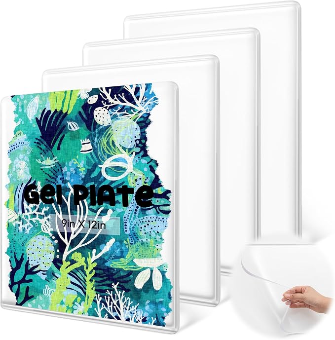 Threlaco 4 Packs Large Gel Printing Plates, Printmaking Supplies Art by Threlaco