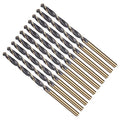 Drill Bit, 3.5mm Cutting Diameter, 4341 HSS Gold and Black 118° Cutting Angle Number Jobber Bits - (Applications: for Drilling Soft Metal Plastic Wood), 10-Pieces