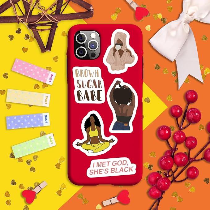 BulbaCraft 100Pcs Black Girl Stickers - Image 6