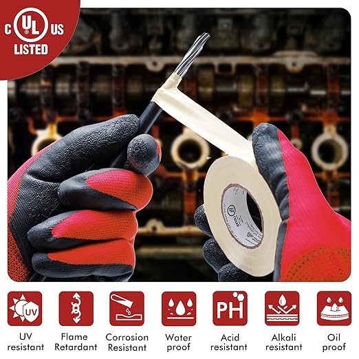 Avery Dennison Electrical Tape, 10 Rolls Professional Grade PVC Electric Tape, UL/CSA Listed ¾ in x 66 ft Insulating Vinyl Tape for Electrical, Repairs, Automotive and Equipment, Pro-36C, White