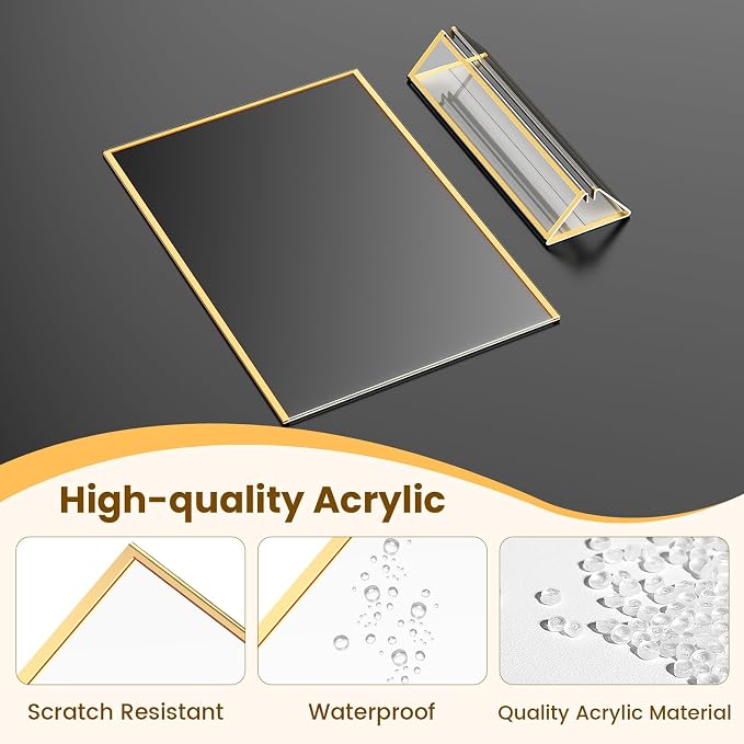 Gold Frames 8X10 Double-Sided Gold Picture Frames Tabletop Acrylic Sign Holder - Image 3