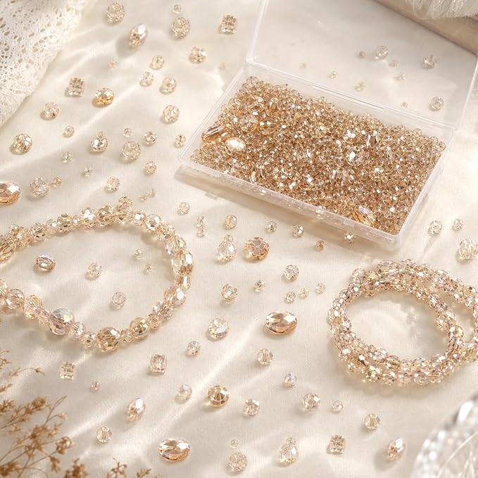 636pcs Assorted Crystal Glass Beads - Image 2