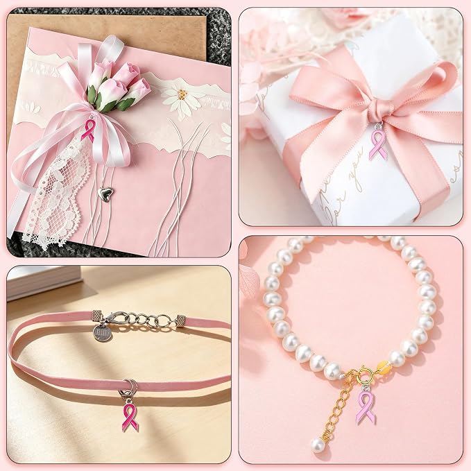 MARFOREVER 120 Pcs Breast Cancer Awareness Charms - Image 7