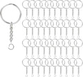 KANSPHY 100 Pack Key Ring with Chain and Open Jump, 1 inch Split Round Keychain by KANSPHY