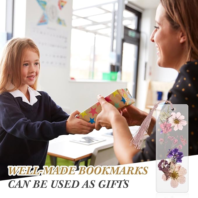 Fuyoooo 376 Pcs Pressed Flowers Bookmark Making Kit, DIY Bookmark Laminating - Image 7