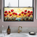IVN Stained Glass Window Film 39.3x17.7 inch Poppy Flowers Window Privacy Film by IVN