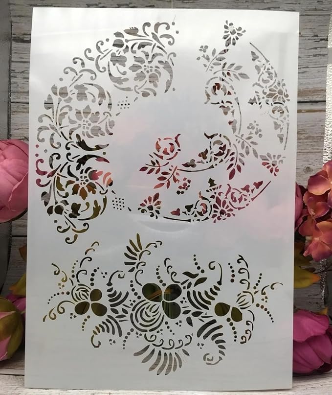 TIAMECH A4 Reusable Flower Lace Stencil - Image 5