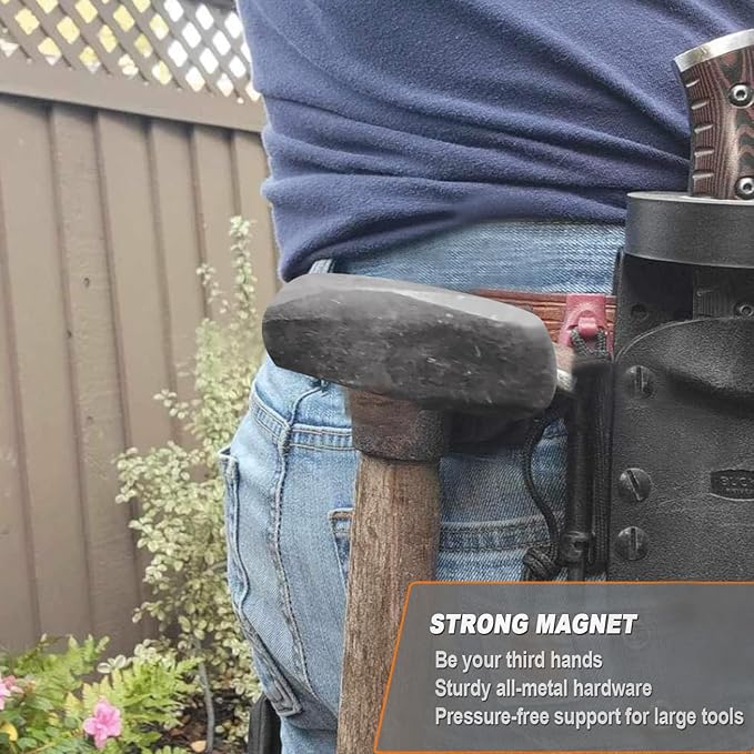 Magnetic Belt Tool Holder, Heavy Duty Tool Belt Clip, Storage Organizer for Screws, Hammer, Pliers, Drill Bit, Wrench, or Any Magnetic Tools and Hardware