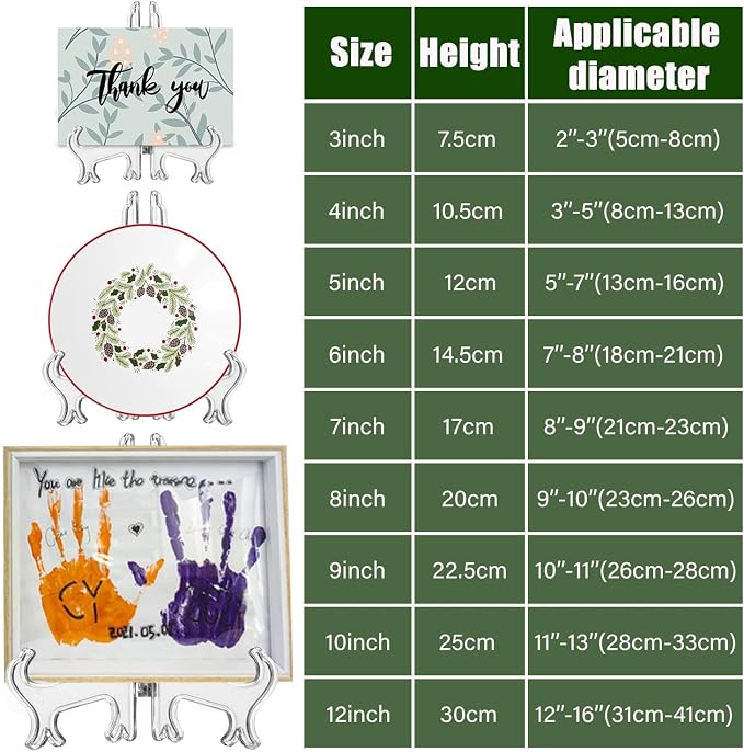 LonlyEagle 12 Pack 6 Inch Clear Plastic Easels or Stand/Plate Holders to - Image 2