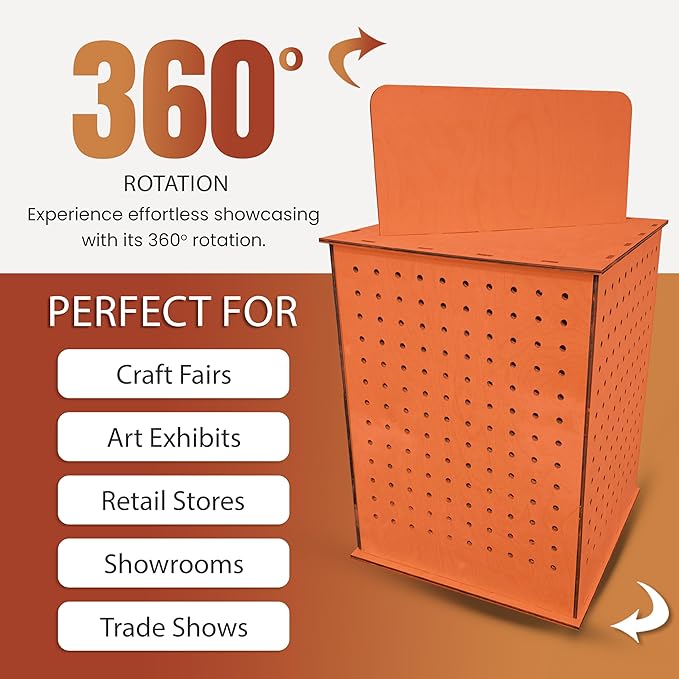 TORCHED DISPLAYS Rotating Pegboard Display… (Orange)