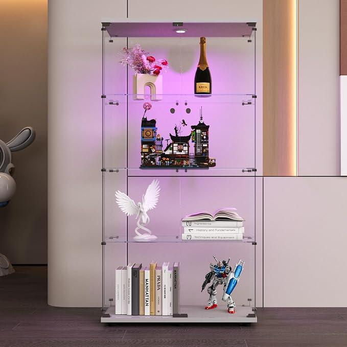FLYMUHJIA 4-Shelf Tempered Glass Display Cabinet - Image 7