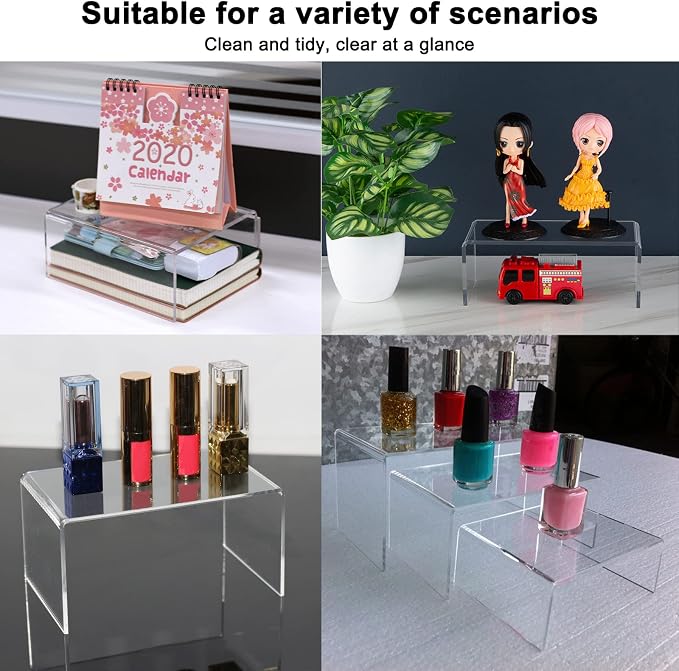 Cerpourt 2 Sets Acrylic Display Risers Clear Product Stand, Cupcakes Holder - Image 5