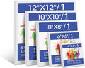 FUMILE Stretched Canvas for Painting Multi 5 Pack Square Canvas 4x4, Cotton by FUMILE