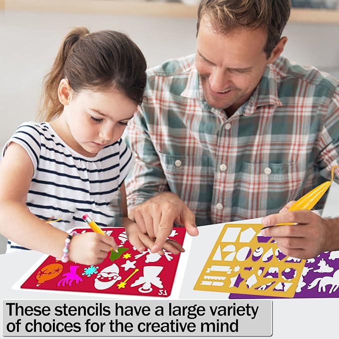 30 Pieces Drawing Stencils Set for Kids, Plastic Drawing Painting Stencil - Image 6