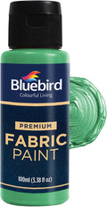 BLUEBIRD Fabric Paint, Emerald Green, 3.4 Fl Oz, Permanent Fabric Paints by BluebirdArts