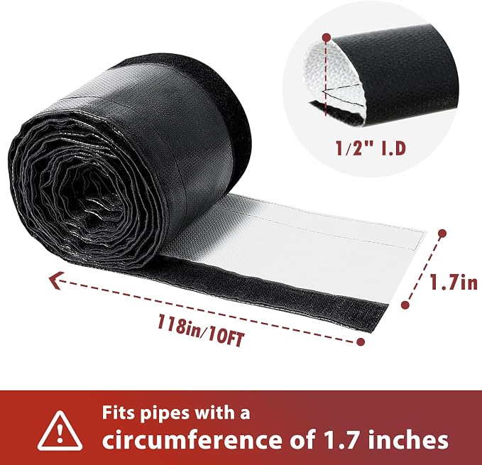 Wire Heat Shield Wrap for Car Hose Lines, 1/2" I.D. x 10FT, - Image 2