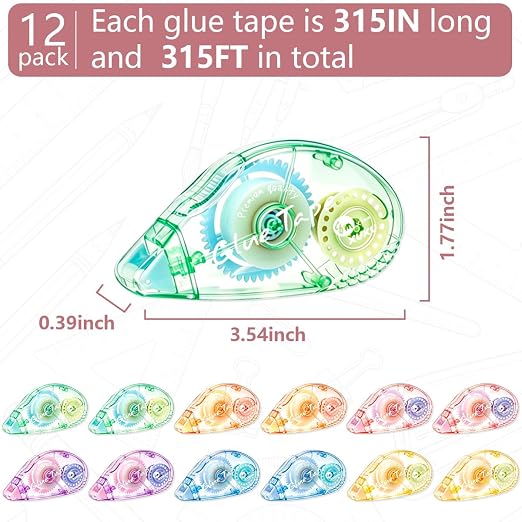 XUXU 12 Pack Scrapbooking Tape Glue Tape Adhesive Dots Tape Double Sided Tape - Image 2