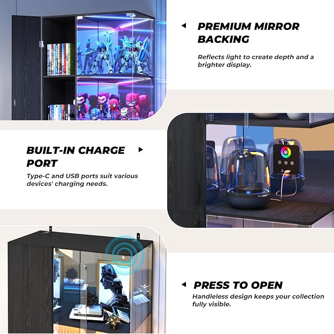 VersionTECH. Glass Display Cabinet - Image 6