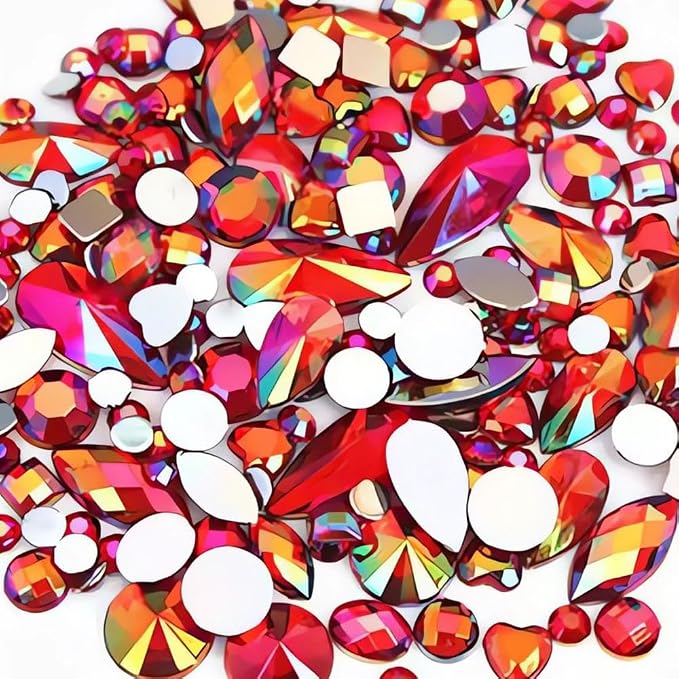 Mixed 1400pcs AB Colour Gems Jewels Flatback Rhinestones, Face Art Gem Jewel by Unknown
