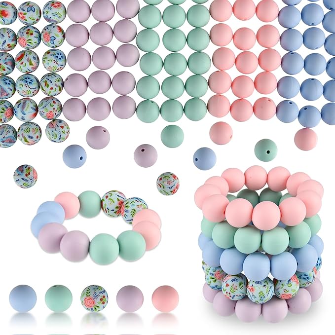 ASTARON 100 Pcs 15mm Silicone Beads by ASTARON