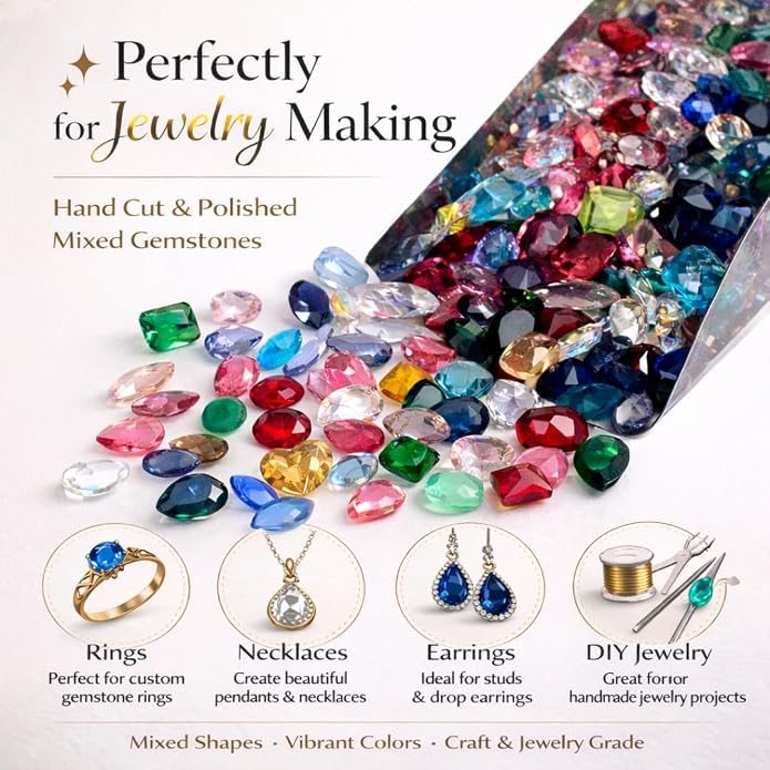 Mixed Natural Glass Loose Gemstones | Grade A+ | Hand Cut & Polished Gemstone - Image 3