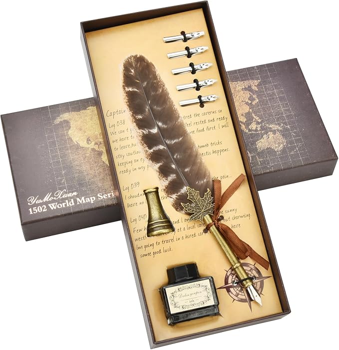 Hethrone Feather Pen and Ink Set by Hethrone